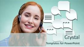  Presentation with customer service - Audience pleasing theme consisting of digital composite of customer care backdrop and a sky blue colored foreground