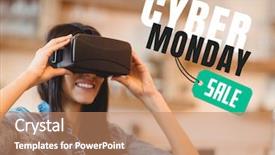  Presentation with augmented reality - Colorful slide deck enhanced with digital composite of cyber monday backdrop and a coral colored foreground