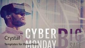 Presentation with augmented reality - Audience pleasing PPT theme consisting of digital composite of cyber monday backdrop and a light gray colored foreground