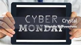  Presentation with cyber - Cool new PPT theme with digital composite of cyber monday backdrop and a dark gray colored foreground
