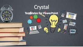  Presentation with digital books - Cool new PPT theme with digital composite of digital composite backdrop and a dark gray colored foreground