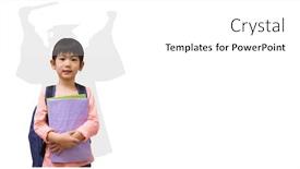  Presentation with digital books - Cool new slides with digital composite of digital composite image of girl holding books with graduate shadow in back backdrop and a white colored foreground