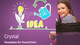 Presentation with wheelchair - Slide set featuring digital composite of disabled girl background and a violet colored foreground