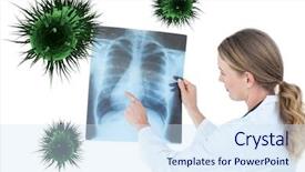  Presentation with digital instruction - Presentation theme enhanced with digital composite of doctor looking background and a sky blue colored foreground