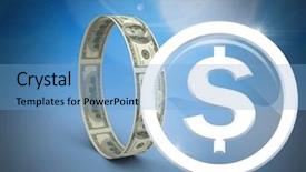  Presentation with money notes - Cool new presentation theme with digital composite of dollar money backdrop and a light blue colored foreground