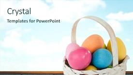  Presentation with digital earth abstract blue - Cool new PPT theme with digital composite of easter eggs backdrop and a  colored foreground