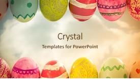  Presentation with easter - Beautiful theme featuring digital composite of easter eggs backdrop and a lemonade colored foreground