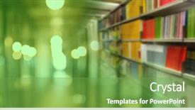  Presentation with digital library - PPT layouts having digital composite of education library background and a seafoam green colored foreground