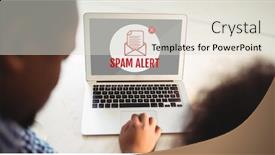  Presentation with spam - Slide set featuring digital composite of email spam on the screen background and a lemonade colored foreground