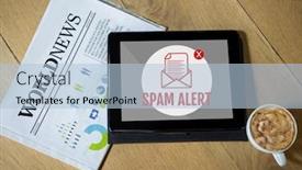  Presentation with spam - Amazing presentation theme having digital composite of email spam on the screen backdrop and a light blue colored foreground