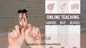  Presentation with online app - Cool new PPT layouts with seminar defocus meeting room - digital composite of finger graduate backdrop and a coral colored foreground