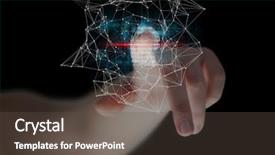  Presentation with digital fingerprint - Cool new slides with digital composite of fingerprint scan backdrop and a tawny brown colored foreground