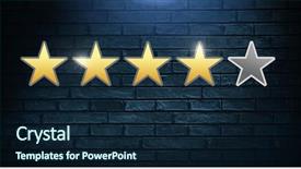  Presentation with review - Beautiful PPT theme featuring digital composite of four star backdrop and a navy blue colored foreground