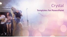  Presentation with concert - Theme with pop culture art - digital composite of girl singing background and a sky blue colored foreground