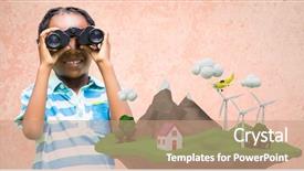  Presentation with cliff - Slide set featuring animation globe map - digital composite of girl using background and a coral colored foreground
