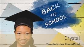  Presentation with school graduation - Presentation design consisting of back to school text background and a coral colored foreground