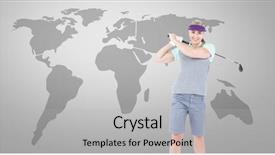  Presentation with woman world - Beautiful slide set featuring digital composite of golf woman backdrop and a  colored foreground
