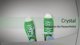  Presentation with shoe - Slide set enhanced with digital composite of green shoes background and a  colored foreground