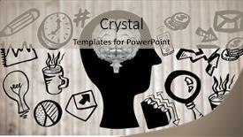  Presentation with wood panel - PPT layouts enhanced with digital composite of grey brain background and a light gray colored foreground