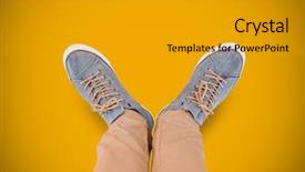  Presentation with feet - Amazing presentation design having digital composite of grey shoes backdrop and a gold colored foreground
