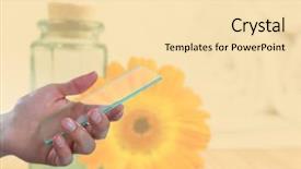  Presentation with composite material glass fiber - Slide deck consisting of digital composite of hand holding background and a lemonade colored foreground