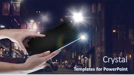  Presentation with composite - Colorful PPT layouts enhanced with digital-composite-of-hand-holding backdrop and a wine colored foreground