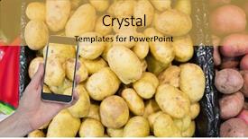  Presentation with composite - Presentation design enhanced with digital composite of hand taking background and a yellow colored foreground