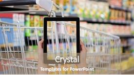  Presentation with hand touching finger digital - Cool new PPT theme with digital composite of hand taking backdrop and a coral colored foreground