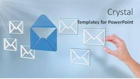  Presentation with email - Presentation theme having digital-composite-of-hand-touching background and a light blue colored foreground