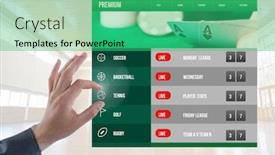  Presentation with betting - PPT layouts enhanced with digital composite of hand touching a betting app interface background and a ocean colored foreground