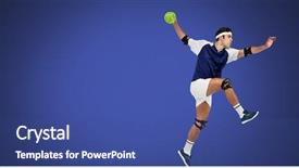  Presentation with handball - Audience pleasing presentation theme consisting of digital composite of handball man backdrop and a ocean colored foreground