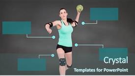  Presentation with infographic - Audience pleasing PPT layouts consisting of digital composite of handball woman backdrop and a ocean colored foreground