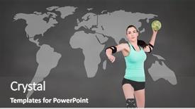  Presentation with woman world - PPT layouts consisting of digital composite of handball woman background and a  colored foreground