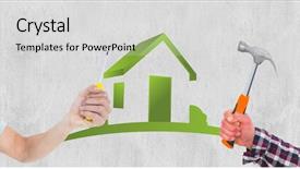  Presentation with holding hands - Amazing slide deck having digital composite of hands holding backdrop and a light gray colored foreground