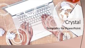  Presentation with digital - Presentation theme featuring digital composite of hands using background and a lemonade colored foreground