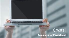  Presentation with composite - Cool new presentation theme with digital-composite-of-hands backdrop and a gray colored foreground