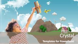  Presentation with electronics motherboard digital chip tech - Presentation enhanced with animation globe map - digital composite of happy child background and a coral colored foreground