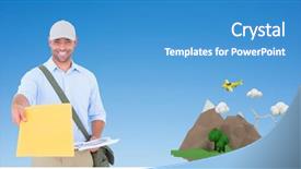  Presentation with digital - Slide deck having animation globe map - digital composite of happy delivery background and a teal colored foreground