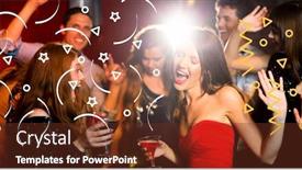  Presentation with night club - Presentation having digital composite of happy group of young people celebrating in night club background and a tawny brown colored foreground