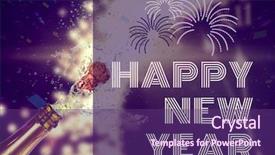  Presentation with sparkling wine - Slides enhanced with digital composite of happy new background and a violet colored foreground