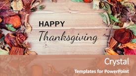  Presentation with happy thanksgiving - Slides consisting of digital composite of happy thanksgiving background and a coral colored foreground