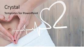  Presentation with heart beat - PPT layouts featuring digital composite of heart beat background and a mint green colored foreground