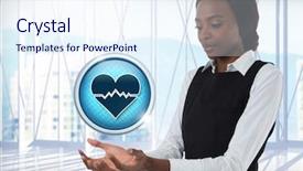  Presentation with heart pulse - Cool new slide set with digital composite of heart pulse backdrop and a sky blue colored foreground