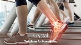  Presentation with treadmill - Amazing PPT theme having skeleton sport - digital composite of highlighted ankle backdrop and a violet colored foreground