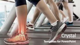  Presentation with treadmill - Cool new PPT theme with skeleton sport - digital composite of highlighted ankle backdrop and a gray colored foreground