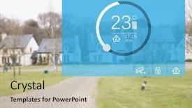  Presentation with home automation - PPT theme enhanced with digital composite of home automation background and a mint green colored foreground