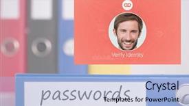  Presentation with digital identity - Slides enhanced with verified - digital composite of identity verify background and a  colored foreground