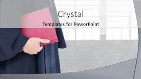  Presentation with digital book - Slides with digital composite of judge holding book in front of bright windows background and a white colored foreground