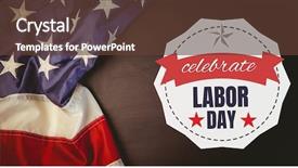  Presentation with labor - Audience pleasing PPT theme consisting of digital composite of labor day backdrop and a tawny brown colored foreground