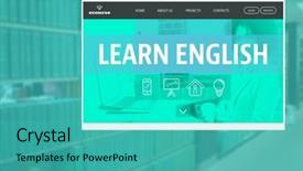  Presentation with learn - Presentation design enhanced with digital composite of learn english background and a teal colored foreground